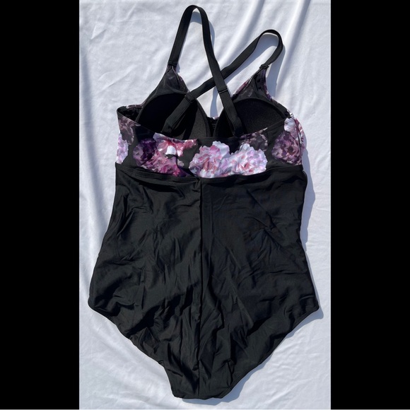Torrid Black Floral One-Piece Swimsuit - Picture 11 of 11